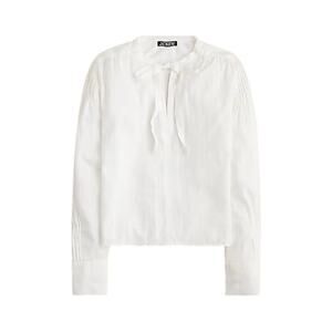 J Crew V Neck Tie Top White Cotton Blend Dobby XS NWT Casual Minimal